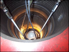 OPT-02 Unit being lowered into the test chamber